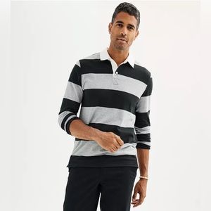 NWT Men's Sonoma Goods For Life® Rugby Long Sleeve Polo Shirt